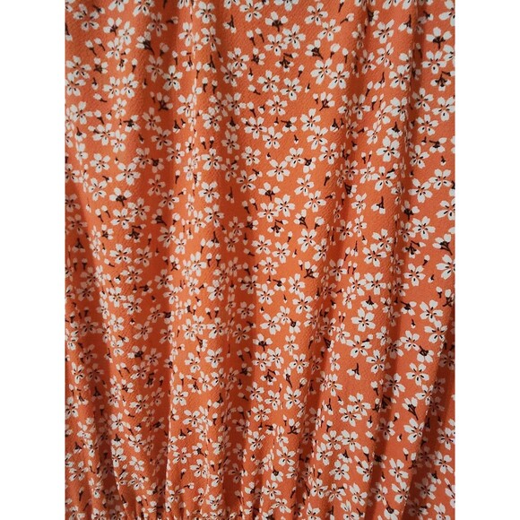 CeCe Wrap Dress Womens Extra Small XS Tie Floral Spring Ruffle Bay Coral - Picture 8 of 10